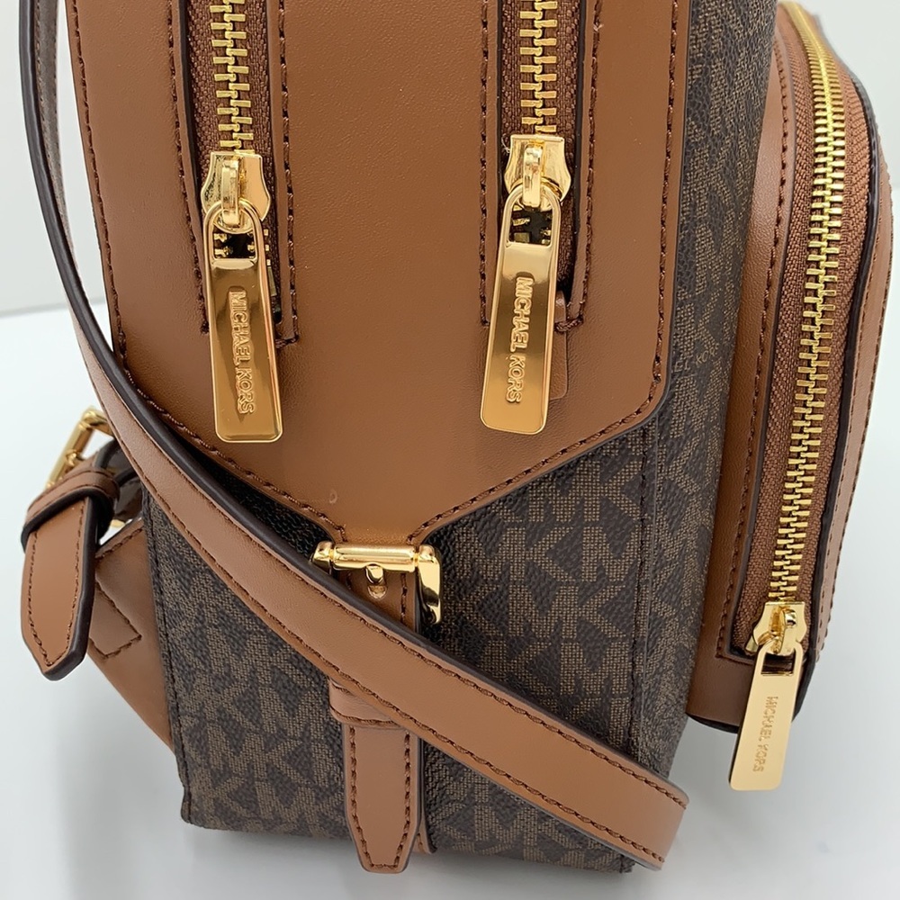 MICHAEL KORS JAYCEE MEDIUM BACKPACK BROWN SIGNATURE COLOR - Picture 7 of 16